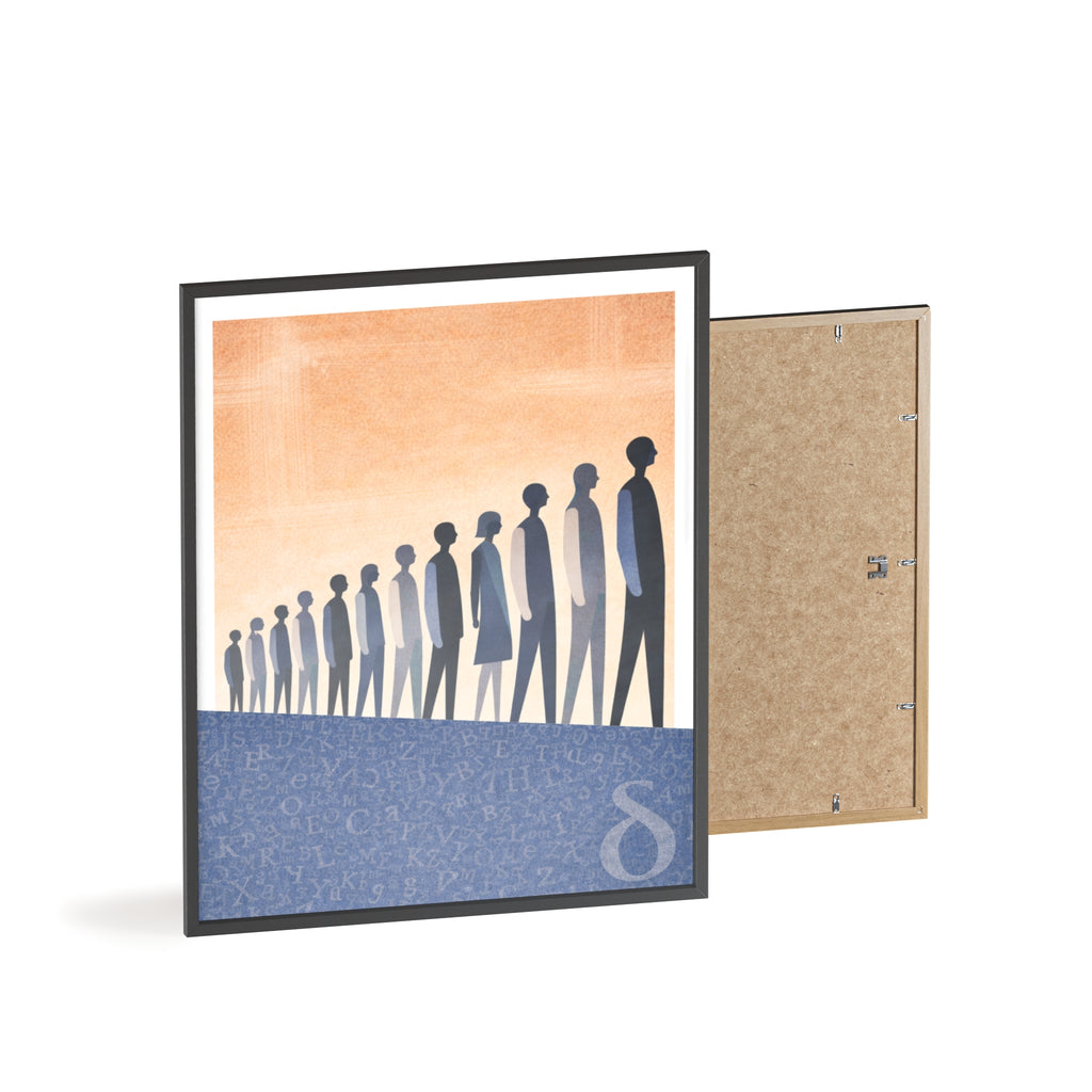 Framed Art Poster — Minimalist Crowd Silhouette Wall Art