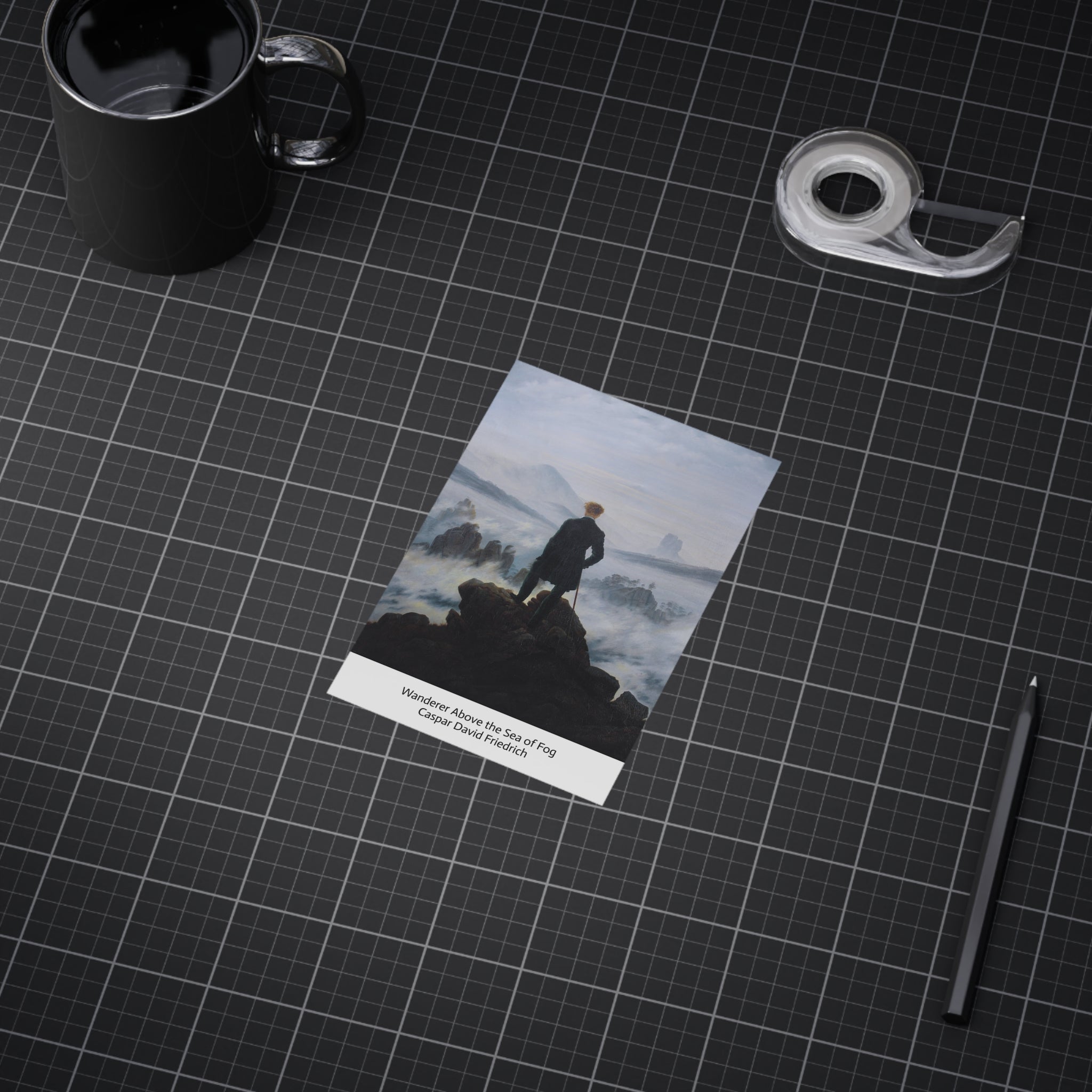 Mini Print : Wanderer Above the Sea of Fog — Caspar David Friedrich
