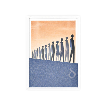 Framed Art Poster — Minimalist Crowd Silhouette Wall Art