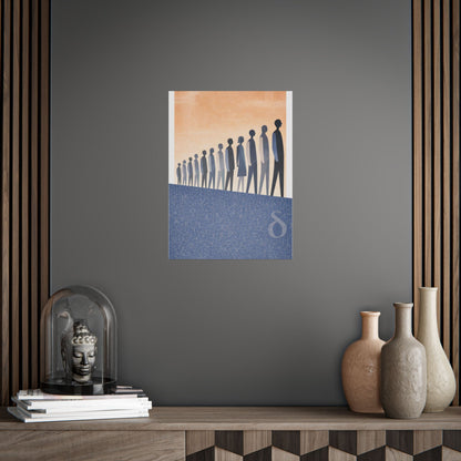 Unframed Poster — Minimalist Line of People Silhouette Art Print