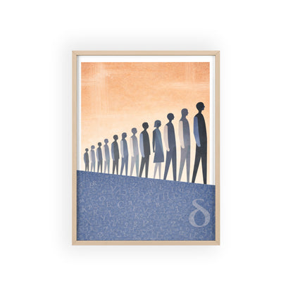 Framed Art Poster — Minimalist Crowd Silhouette Wall Art