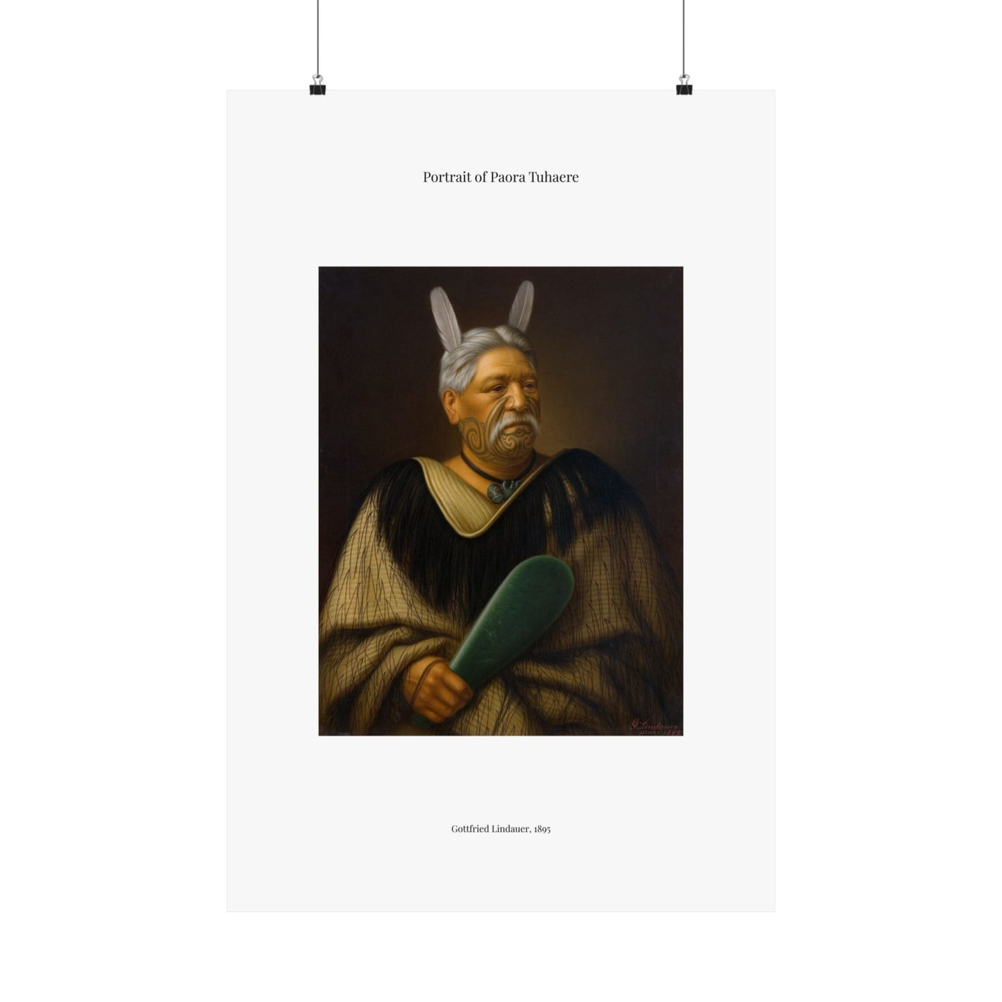 Matte Vertical Poster — Portrait of Paora Tuhaere — Gottfried Lindauer