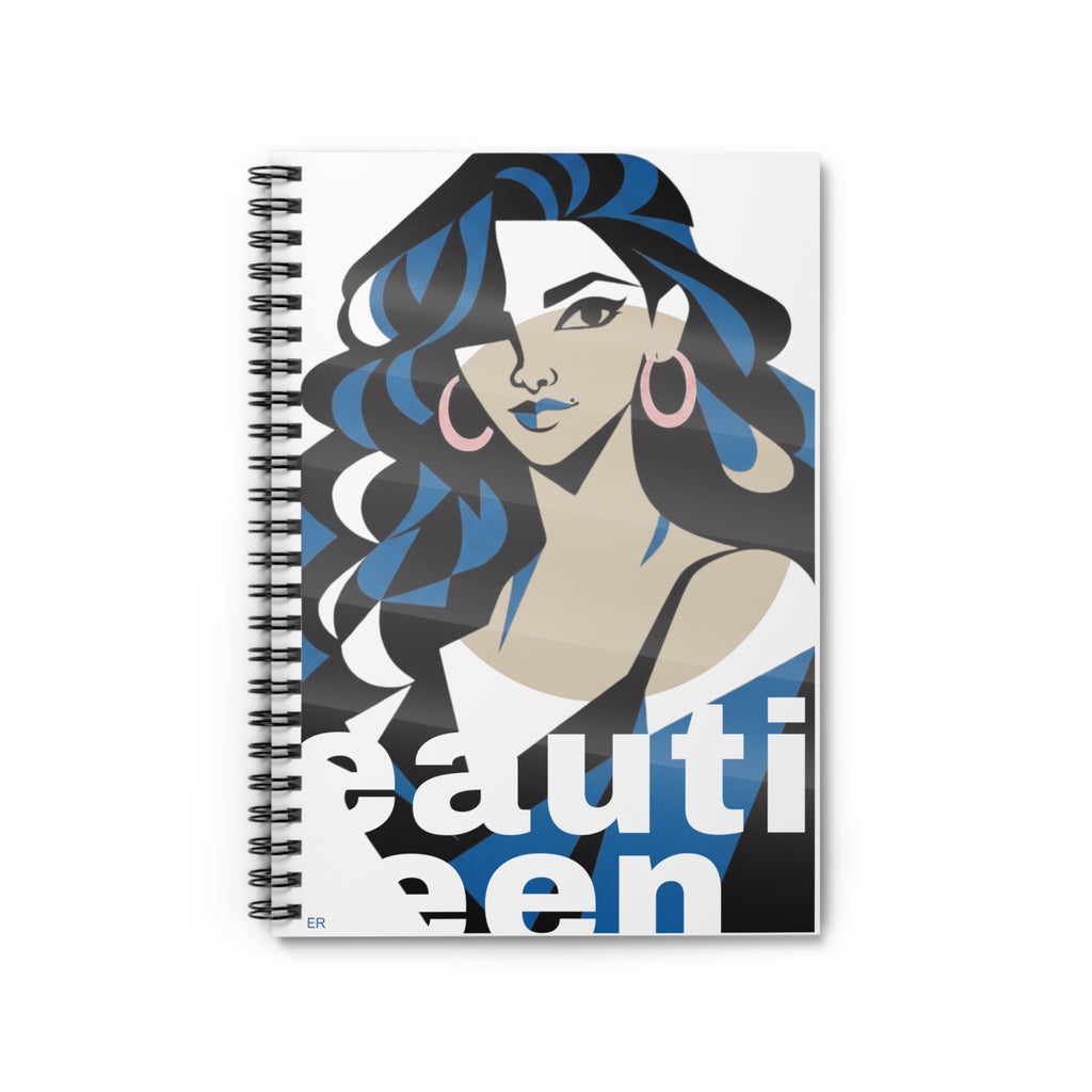 Beautiful Queen Spiral Notebook — Illustrated Femme Portrait Ruled Journal
