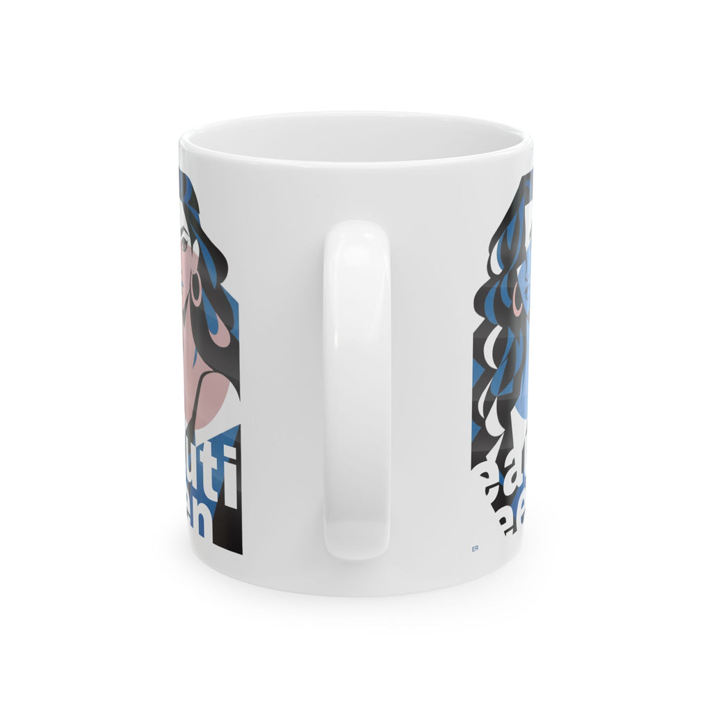 Beautiful Queen Ceramic Mug — Feminine Portrait Coffee Cup 320ml (11oz)