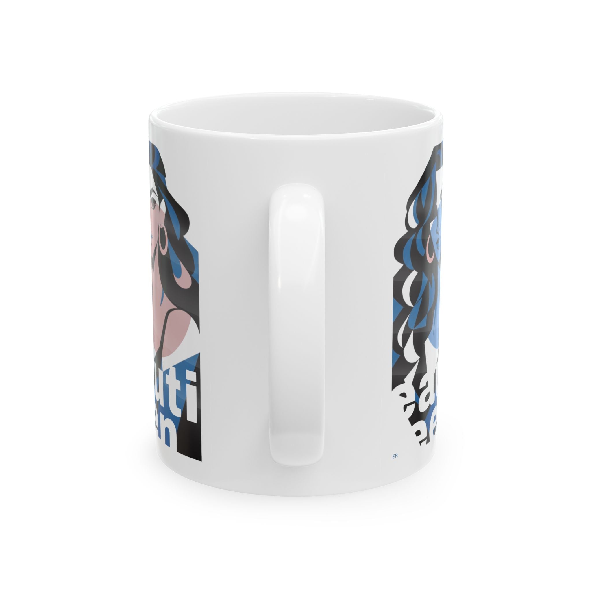 Beautiful Queen Ceramic Mug — Feminine Portrait Coffee Cup 320ml (11oz)