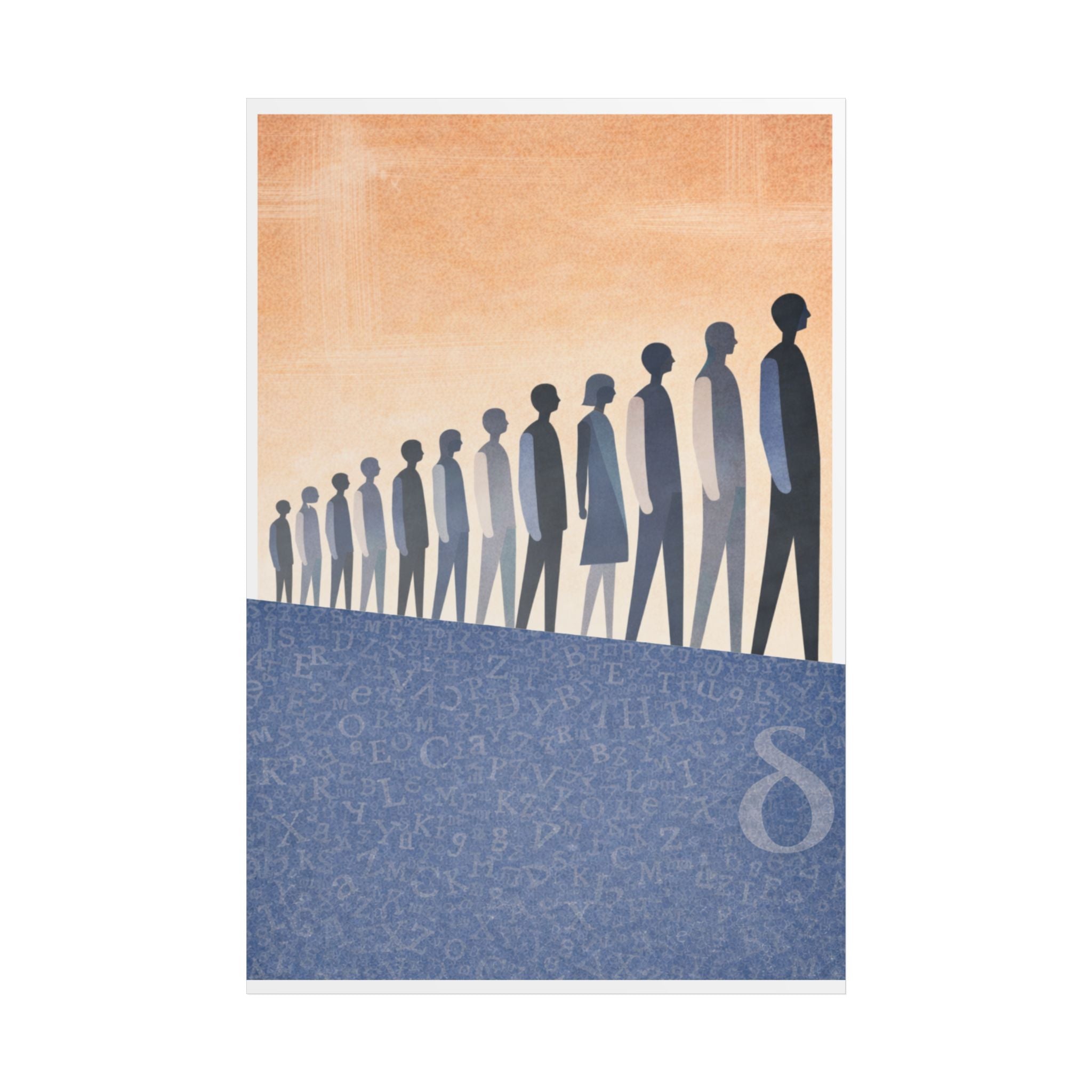 Unframed Poster — Minimalist Line of People Silhouette Art Print