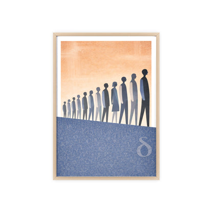 Framed Art Poster — Minimalist Crowd Silhouette Wall Art