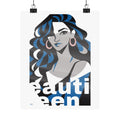 Beautiful Queen Matte Poster — Modern Female Portrait Wall Art — Blue & Grey