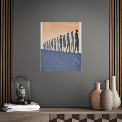 Unframed Poster — Minimalist Line of People Silhouette Art Print