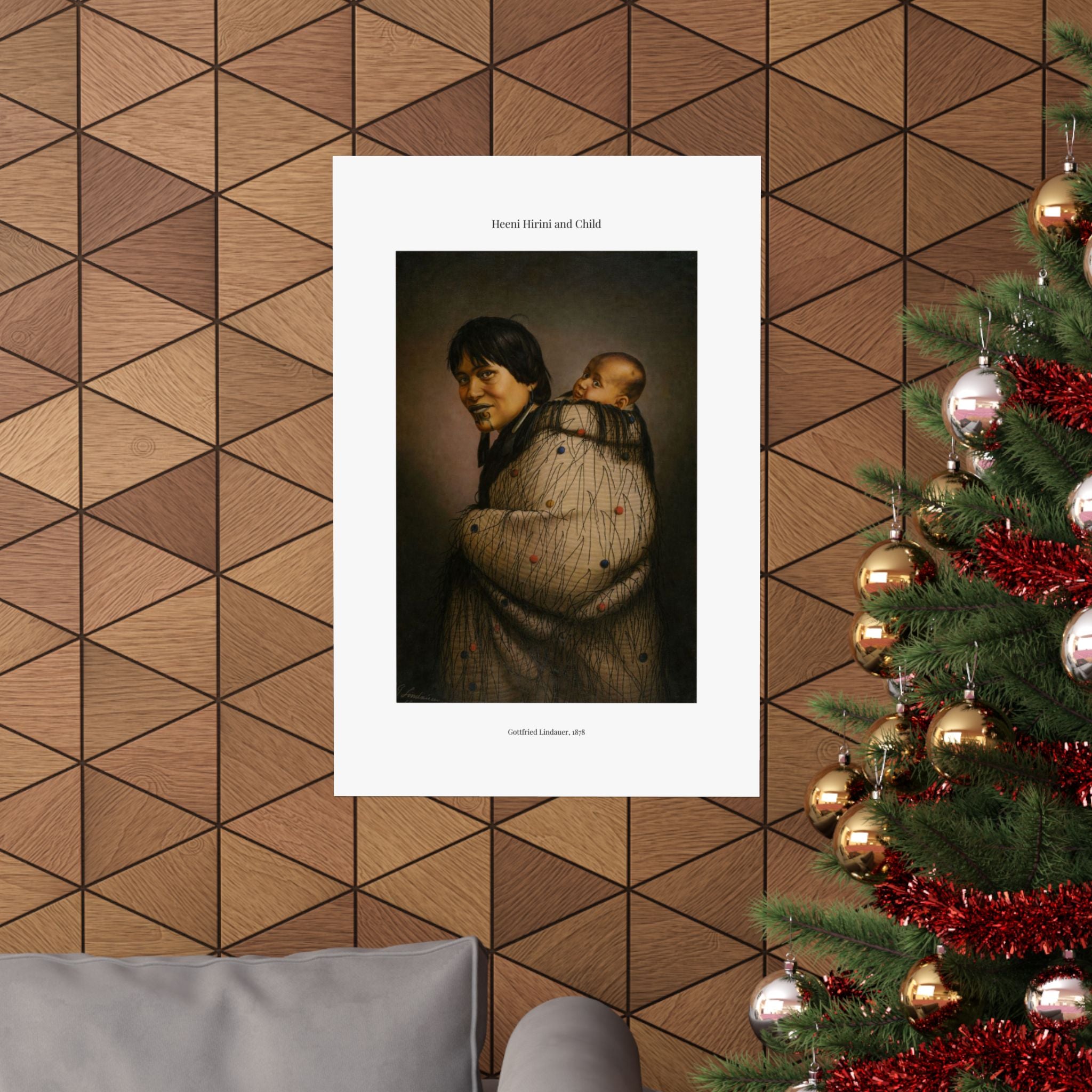 Matte Vertical Poster — Heeni Hirini and Child  —  Gottfried Lindauer