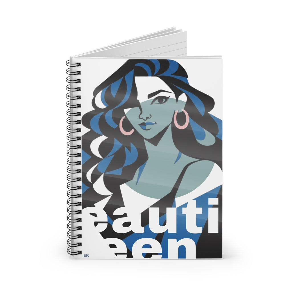Beautiful Queen Spiral Notebook — Illustrated Femme Portrait Ruled Journal