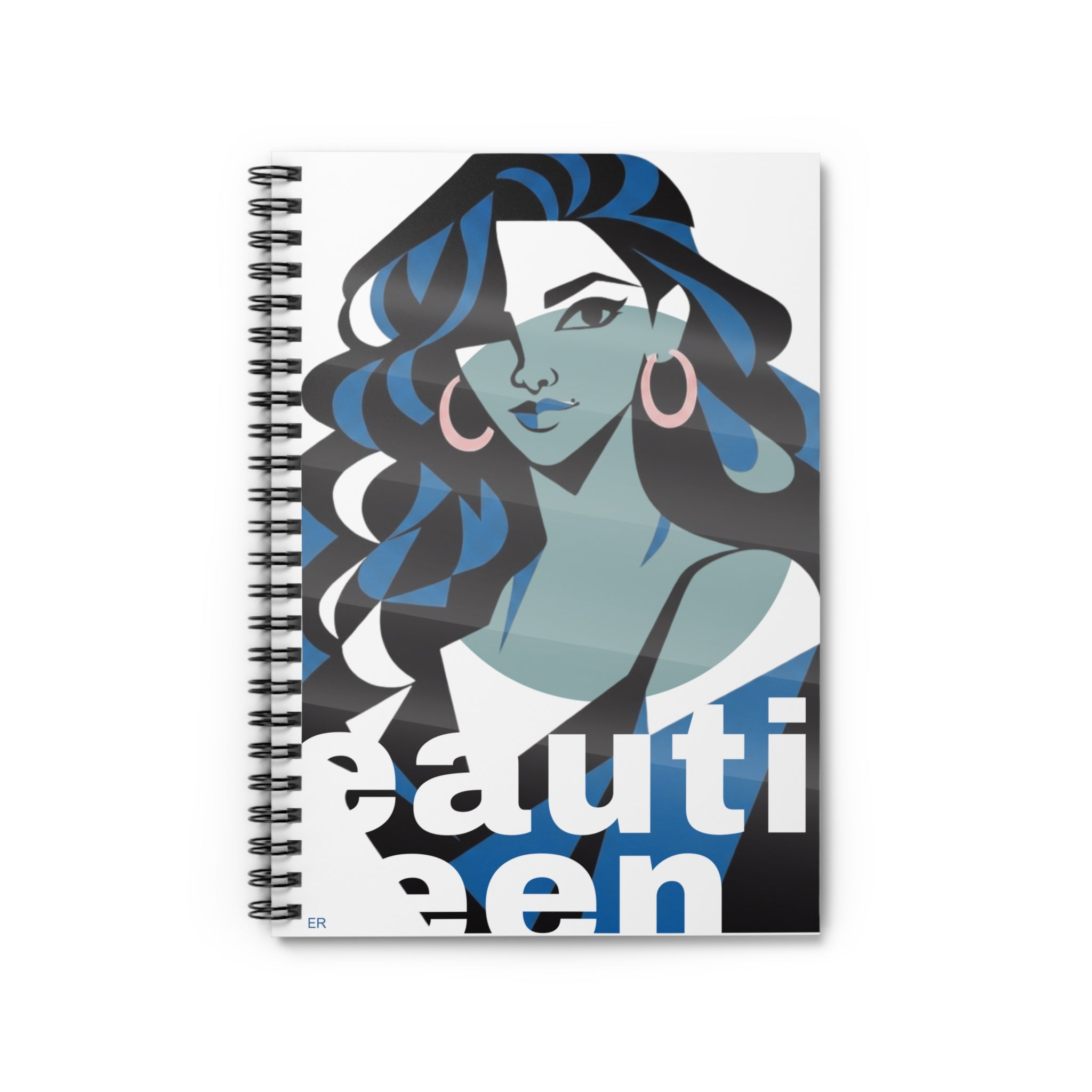 Beautiful Queen Spiral Notebook — Illustrated Femme Portrait Ruled Journal