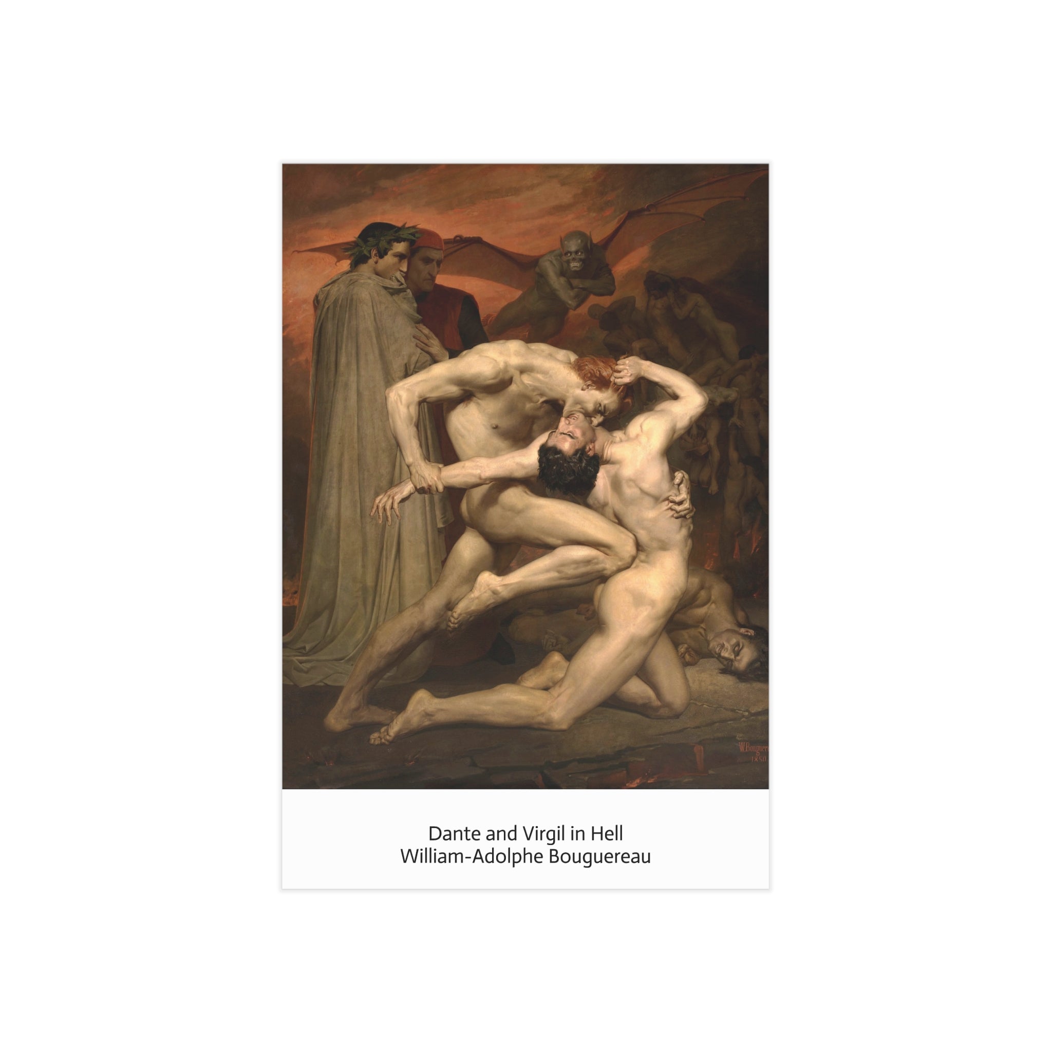 Mini Print : Dante and Virgil in Hell  — William-Adolphe Bouguereau