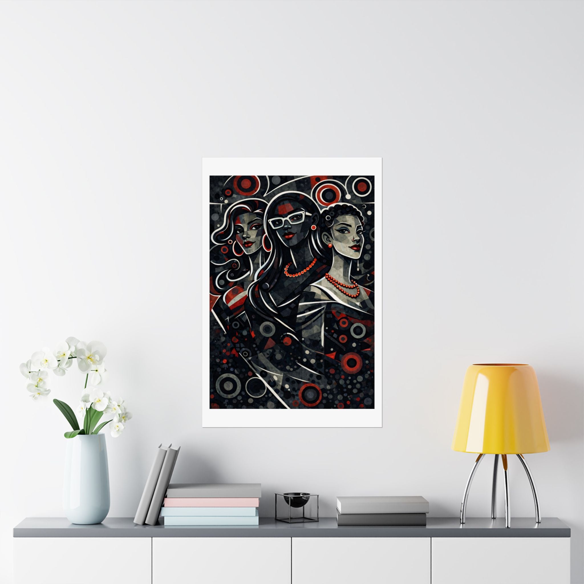 Retro Pop Art Trio Matte Poster — Stylish Women Wall Art