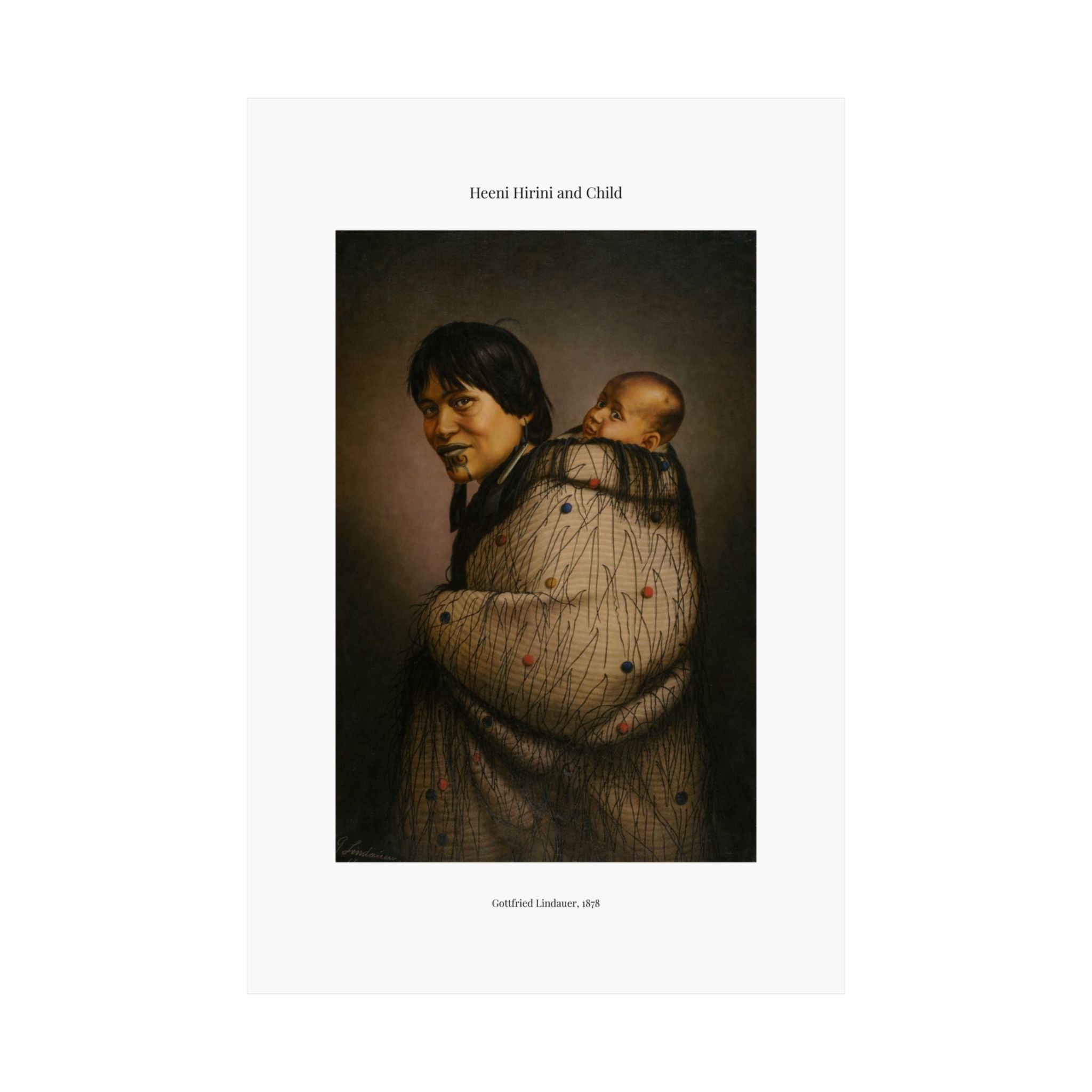 Matte Vertical Poster — Heeni Hirini and Child  —  Gottfried Lindauer