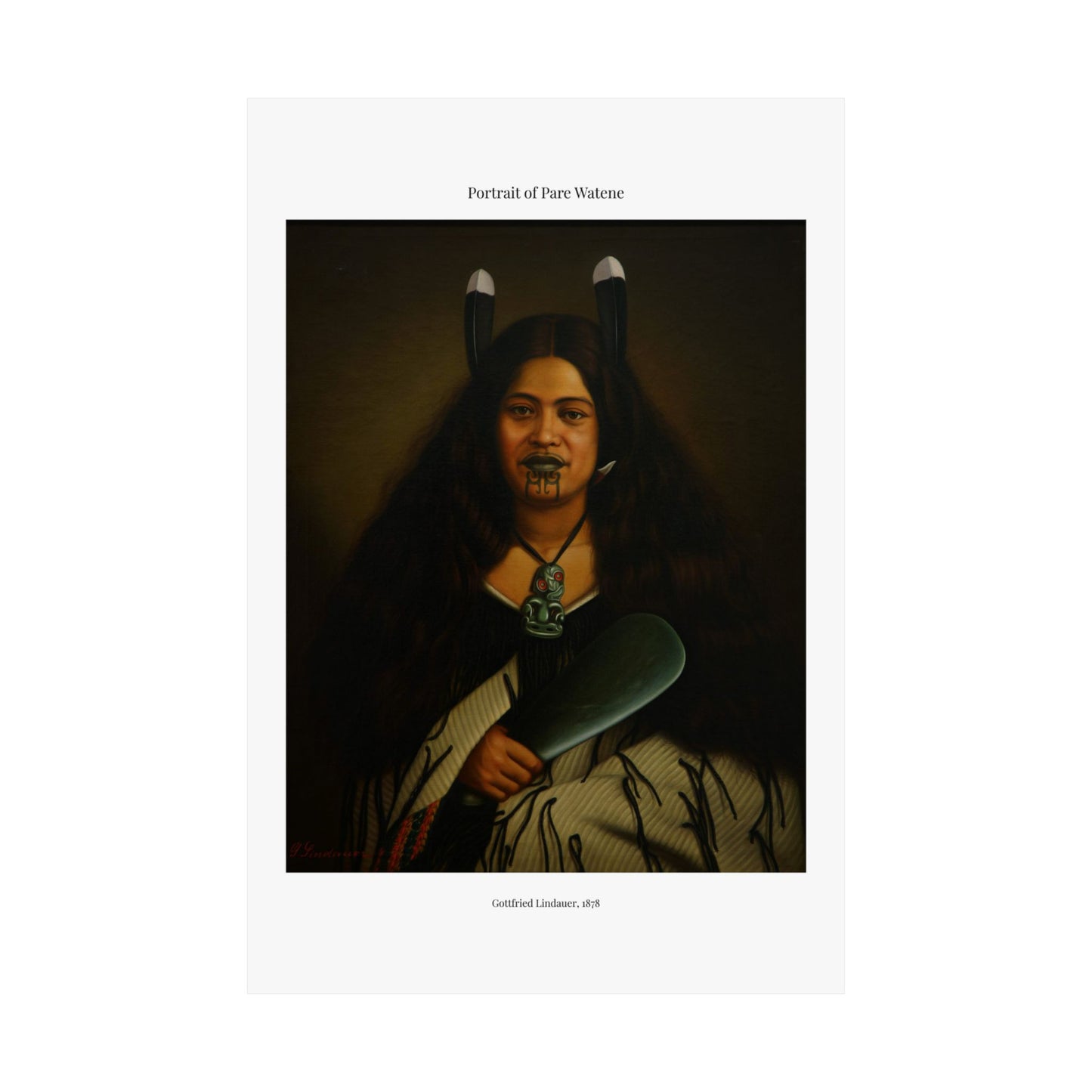 Matte Vertical Poster — Portrait of Pare Watene —  Gottfried Lindauer
