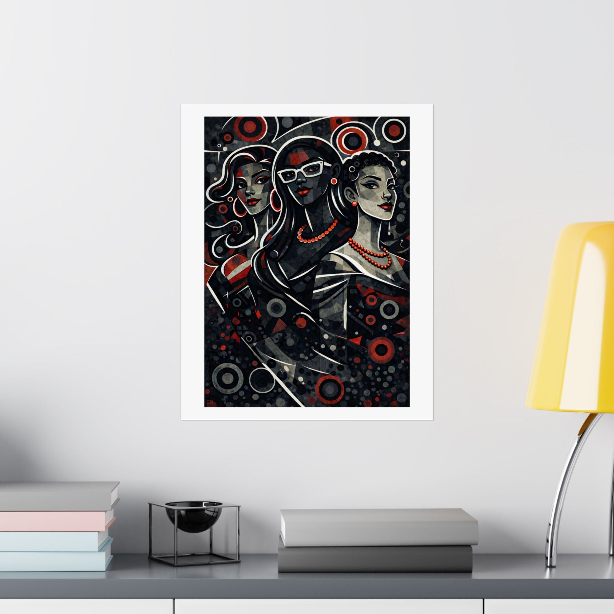 Retro Pop Art Trio Matte Poster — Stylish Women Wall Art