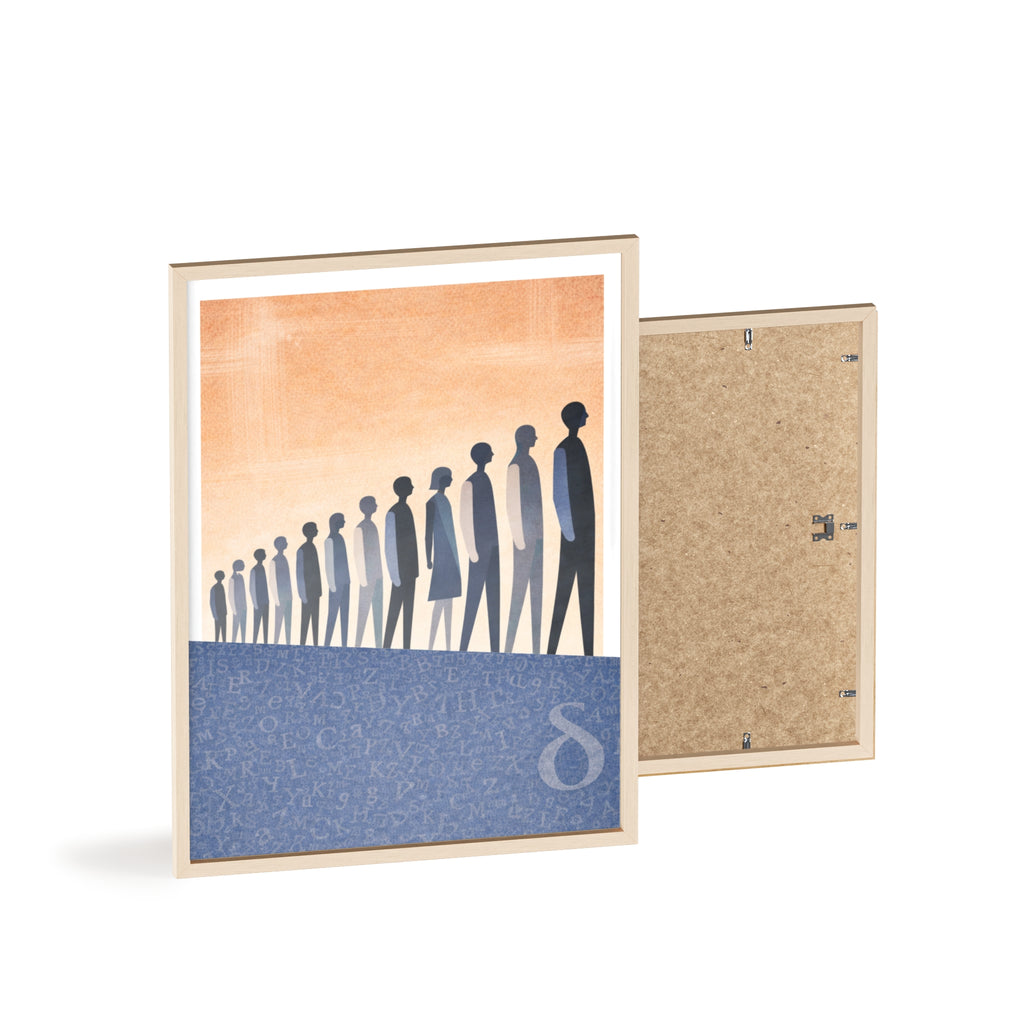 Framed Art Poster — Minimalist Crowd Silhouette Wall Art