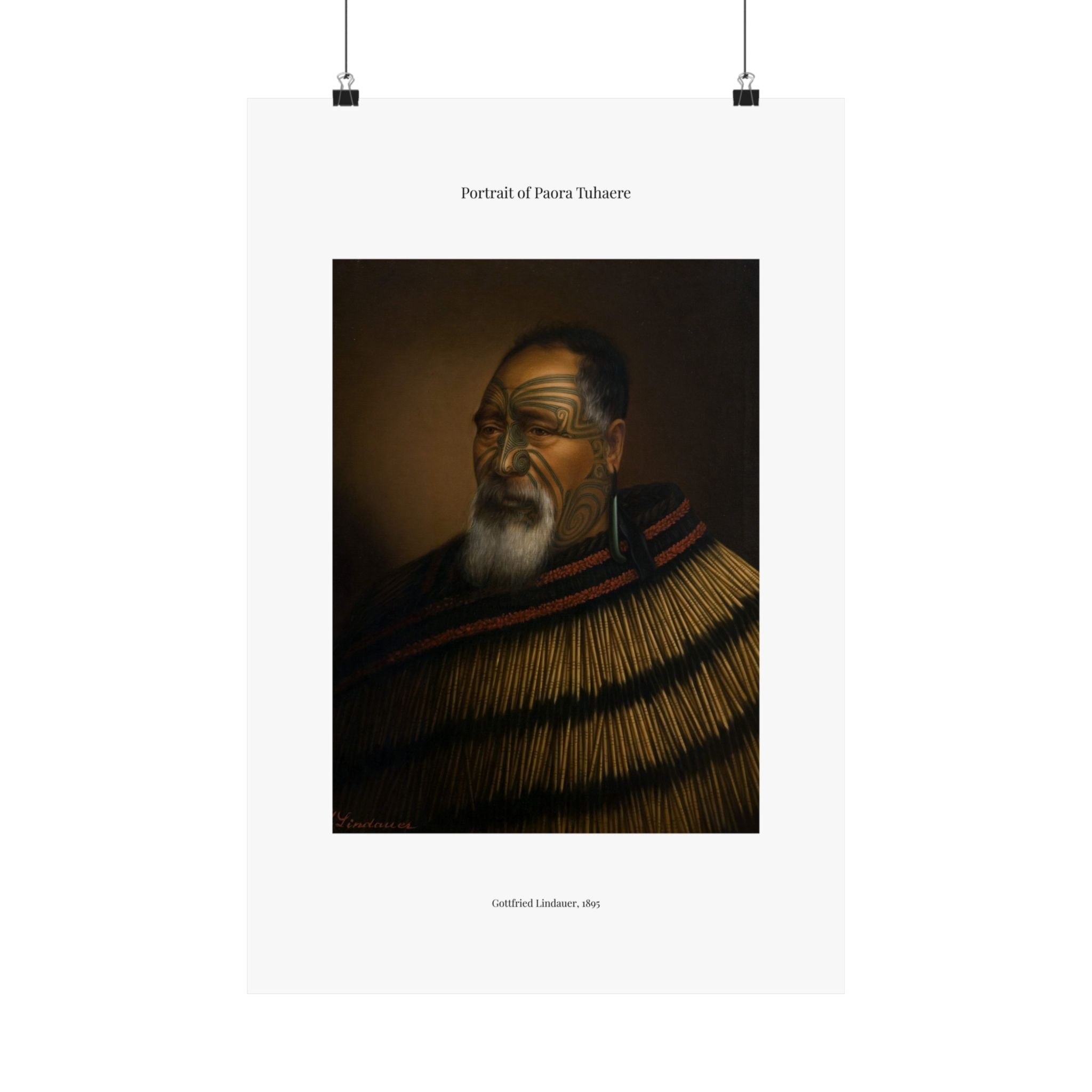 Matte Vertical Poster — Portrait of Paora Tuhaere —  Gottfried Lindauer
