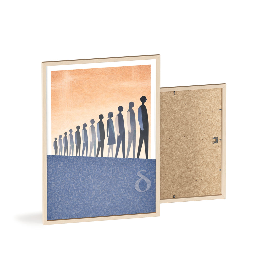Framed Art Poster — Minimalist Crowd Silhouette Wall Art