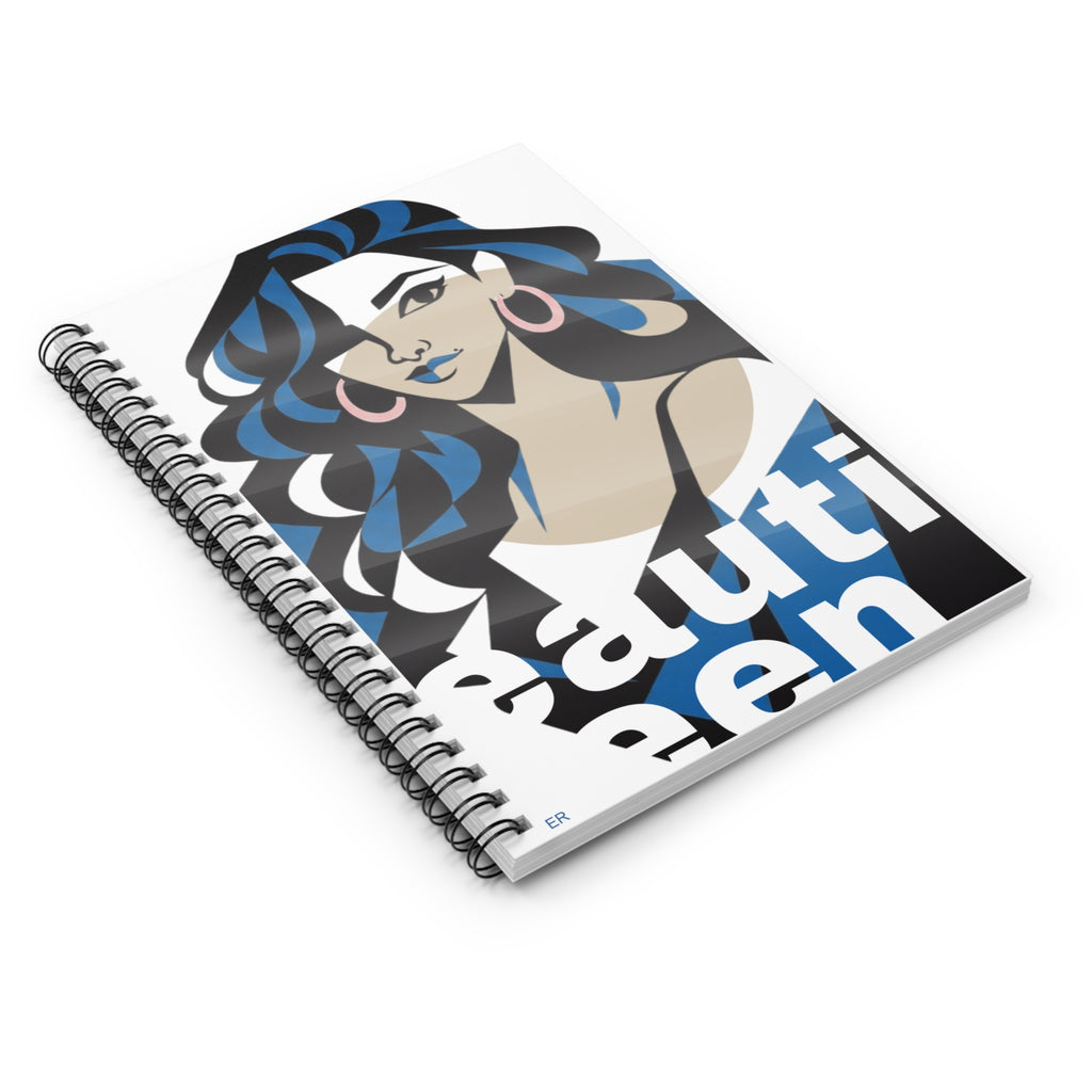 Beautiful Queen Spiral Notebook — Illustrated Femme Portrait Ruled Journal
