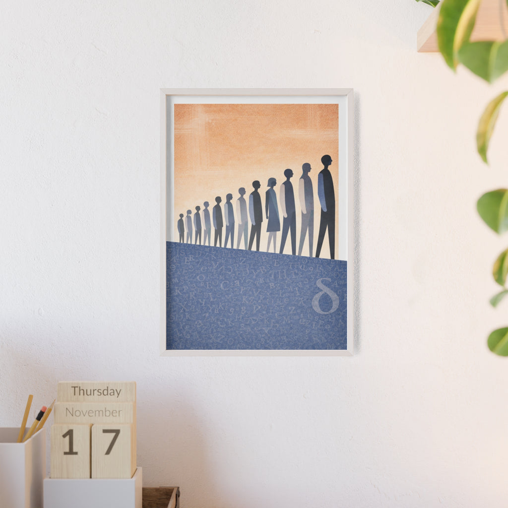 Framed Art Poster — Minimalist Crowd Silhouette Wall Art