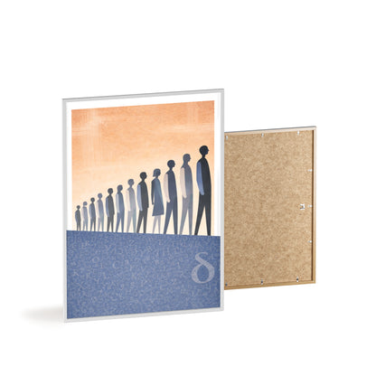 Framed Art Poster — Minimalist Crowd Silhouette Wall Art