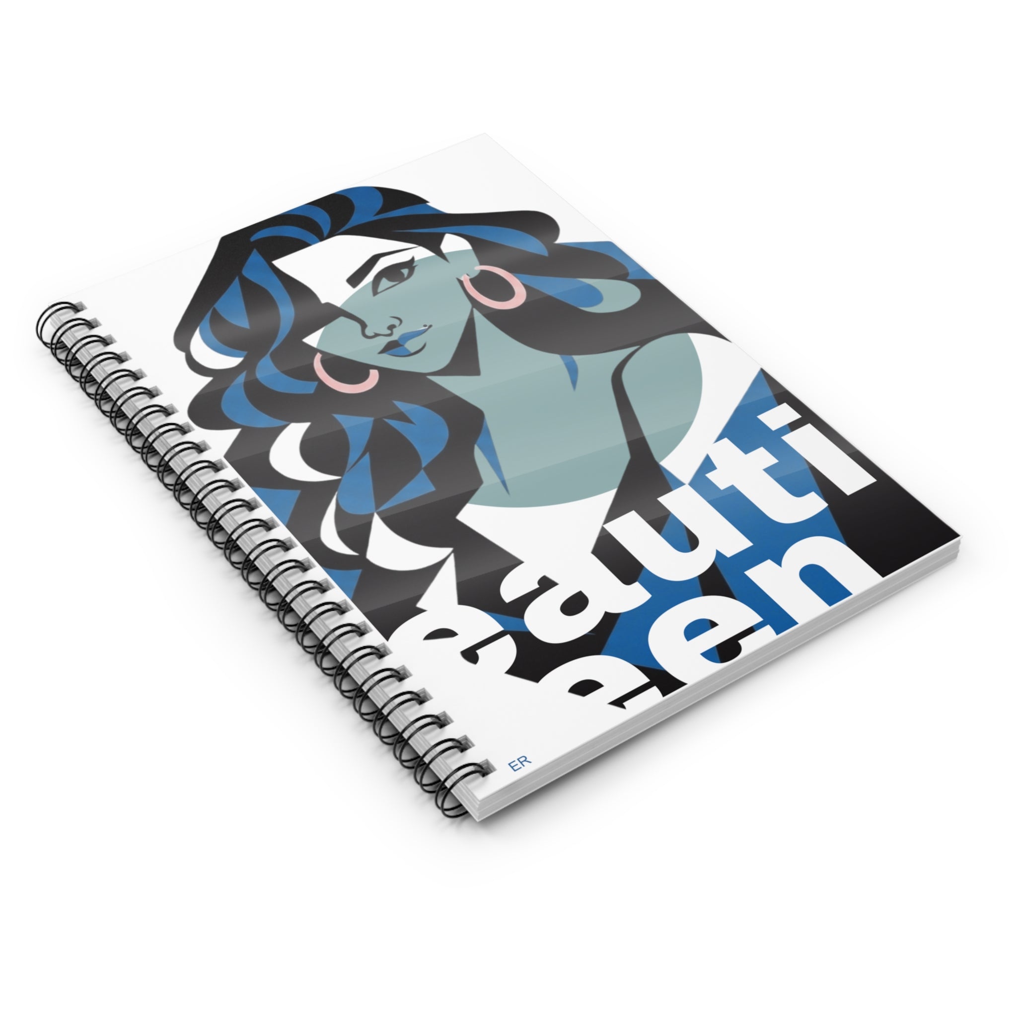 Beautiful Queen Spiral Notebook — Illustrated Femme Portrait Ruled Journal