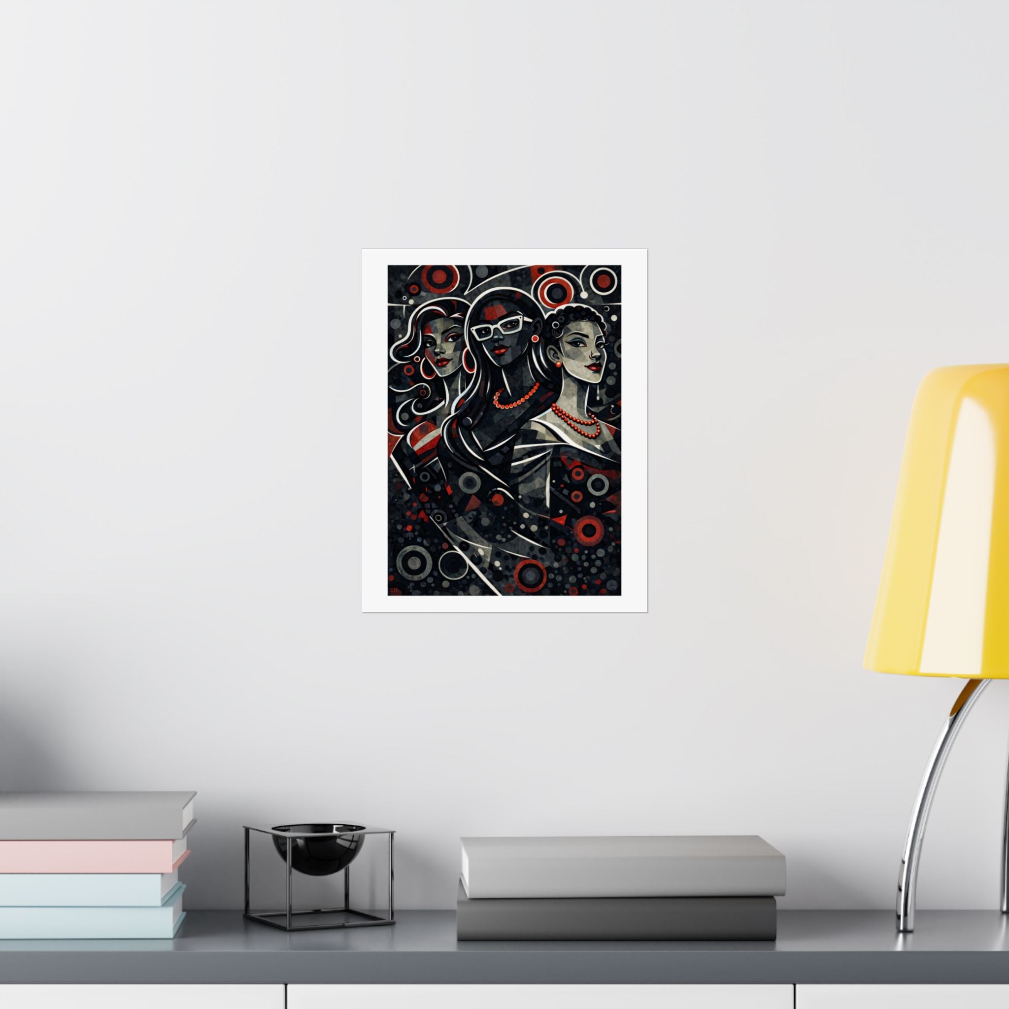 Retro Pop Art Trio Matte Poster — Stylish Women Wall Art