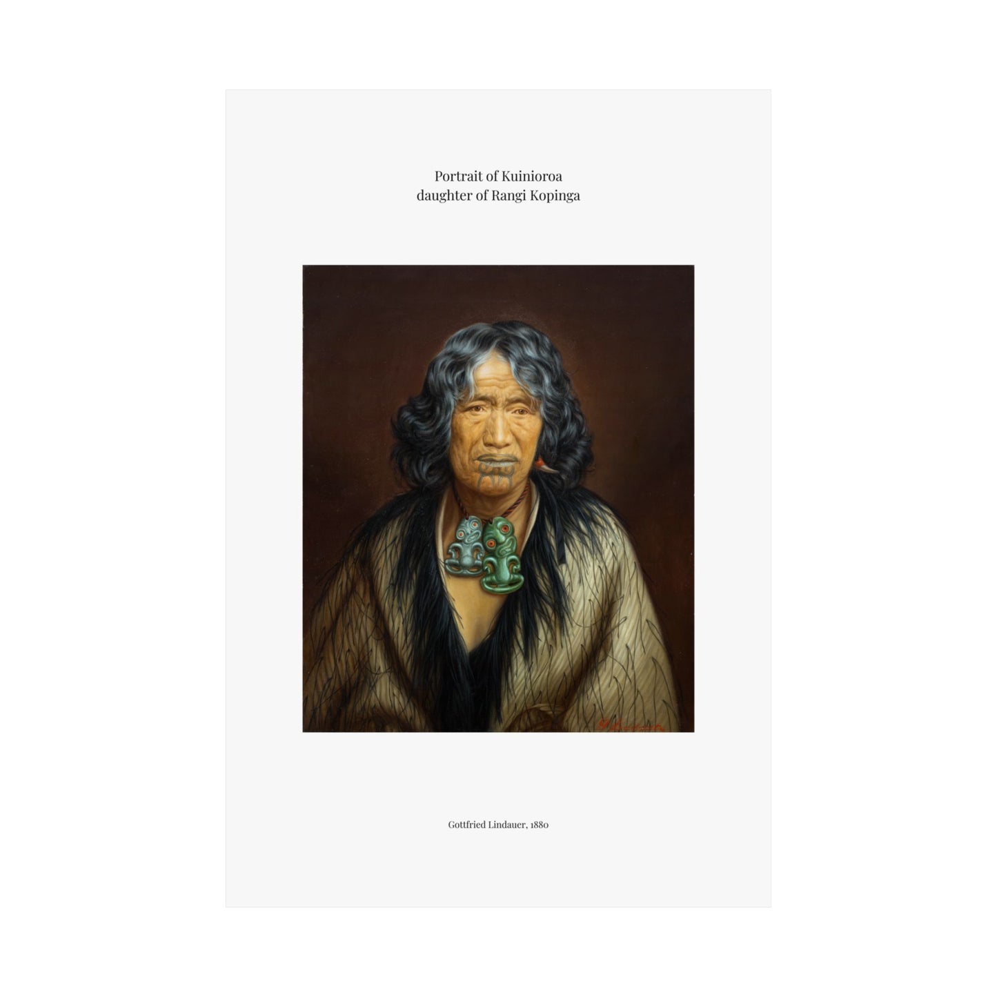 Matte Vertical Poster — Portrait of Kuinioroa — Gottfried Lindauer