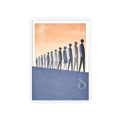 Framed Art Poster — Minimalist Crowd Silhouette Wall Art