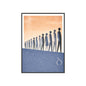 Framed Art Poster — Minimalist Crowd Silhouette Wall Art