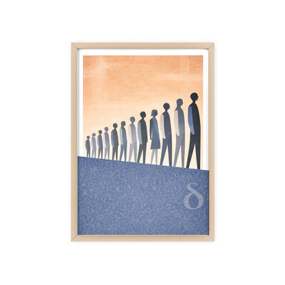 Framed Art Poster — Minimalist Crowd Silhouette Wall Art
