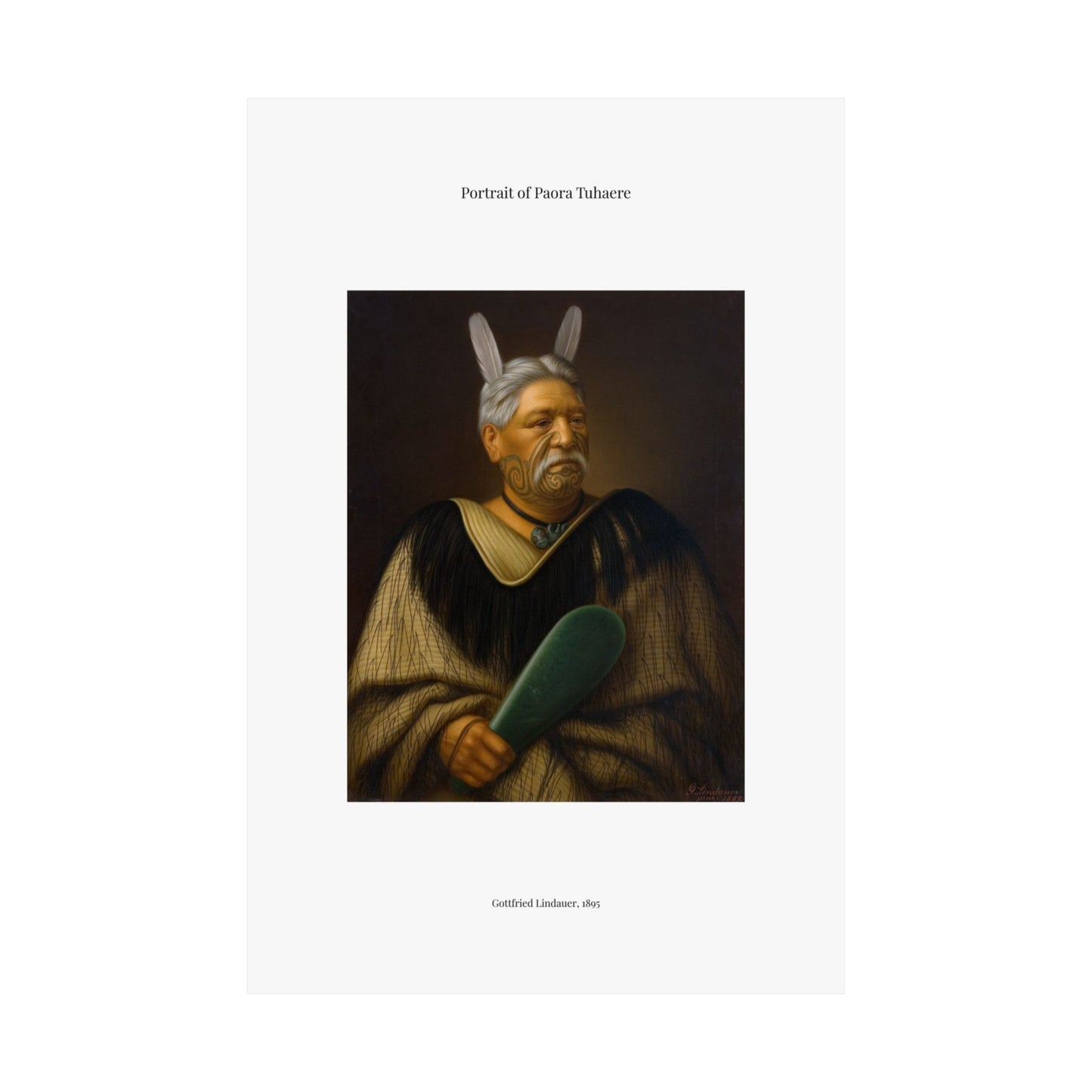 Matte Vertical Poster — Portrait of Paora Tuhaere — Gottfried Lindauer
