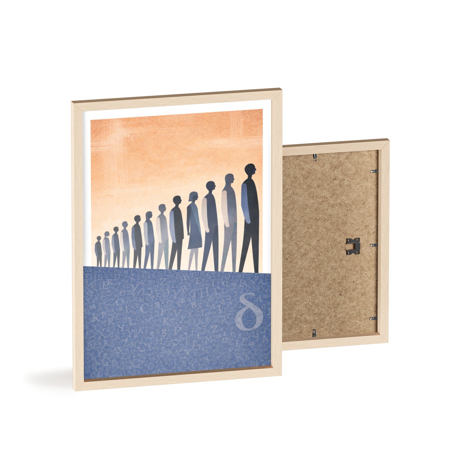 Framed Art Poster — Minimalist Crowd Silhouette Wall Art