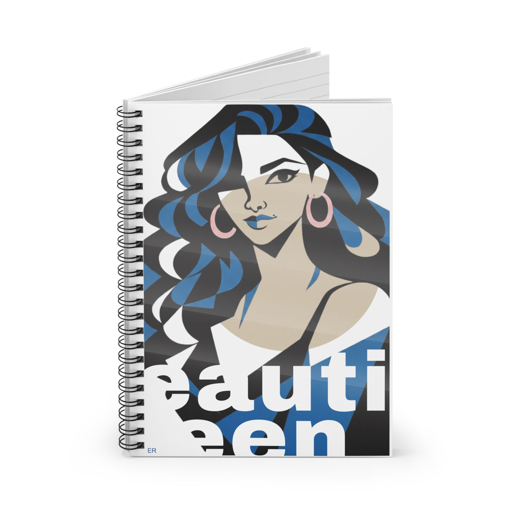 Beautiful Queen Spiral Notebook — Illustrated Femme Portrait Ruled Journal