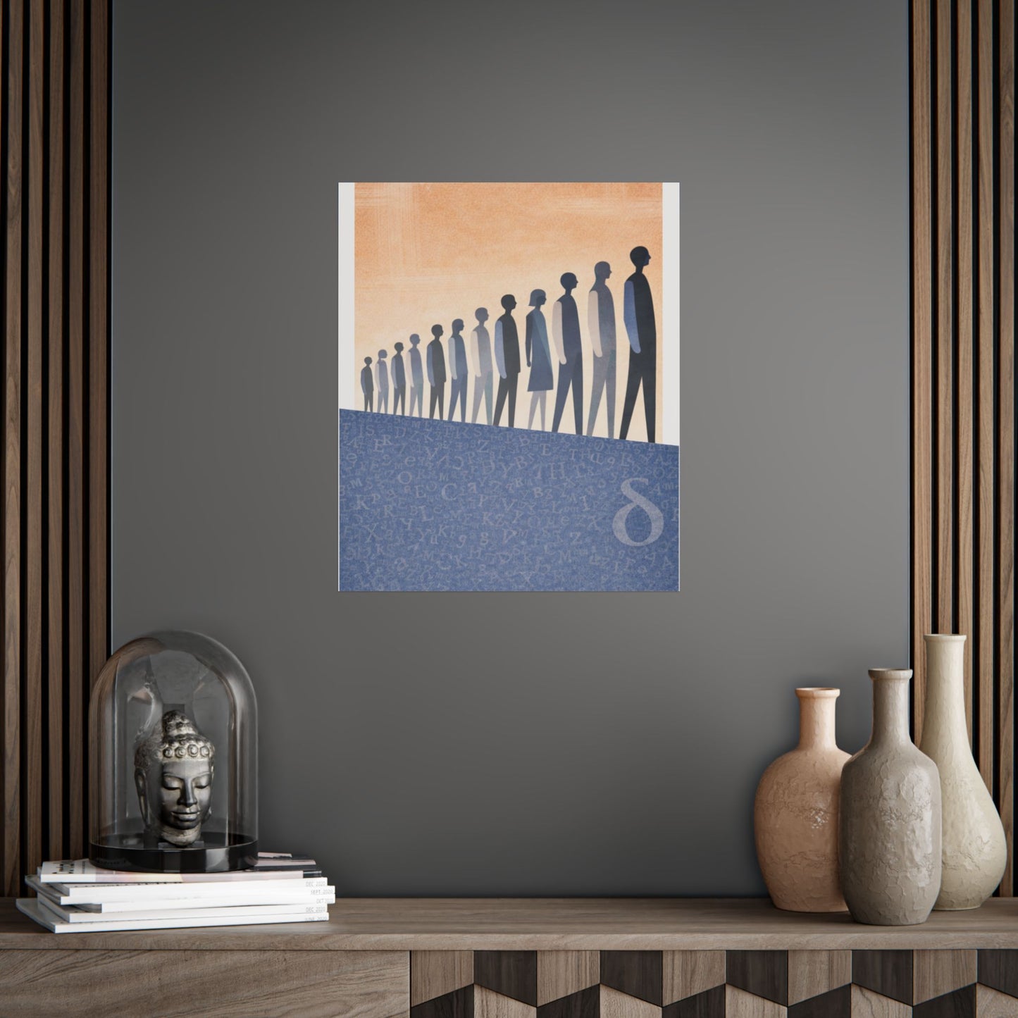 Unframed Poster — Minimalist Line of People Silhouette Art Print