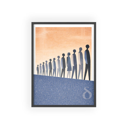 Framed Art Poster — Minimalist Crowd Silhouette Wall Art