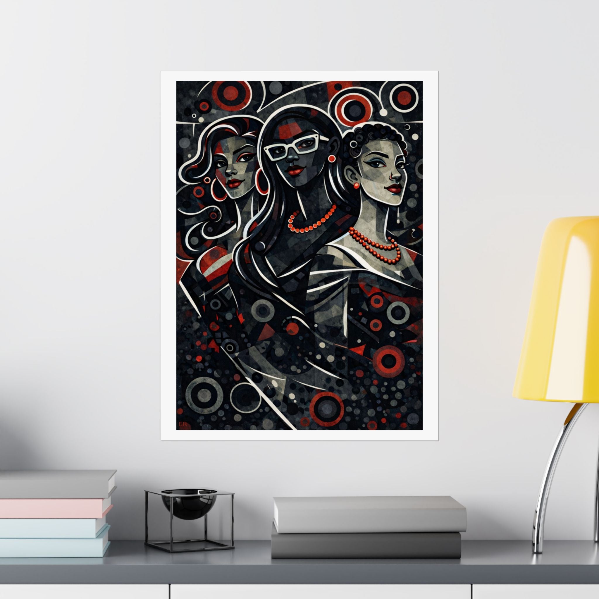 Retro Pop Art Trio Matte Poster — Stylish Women Wall Art