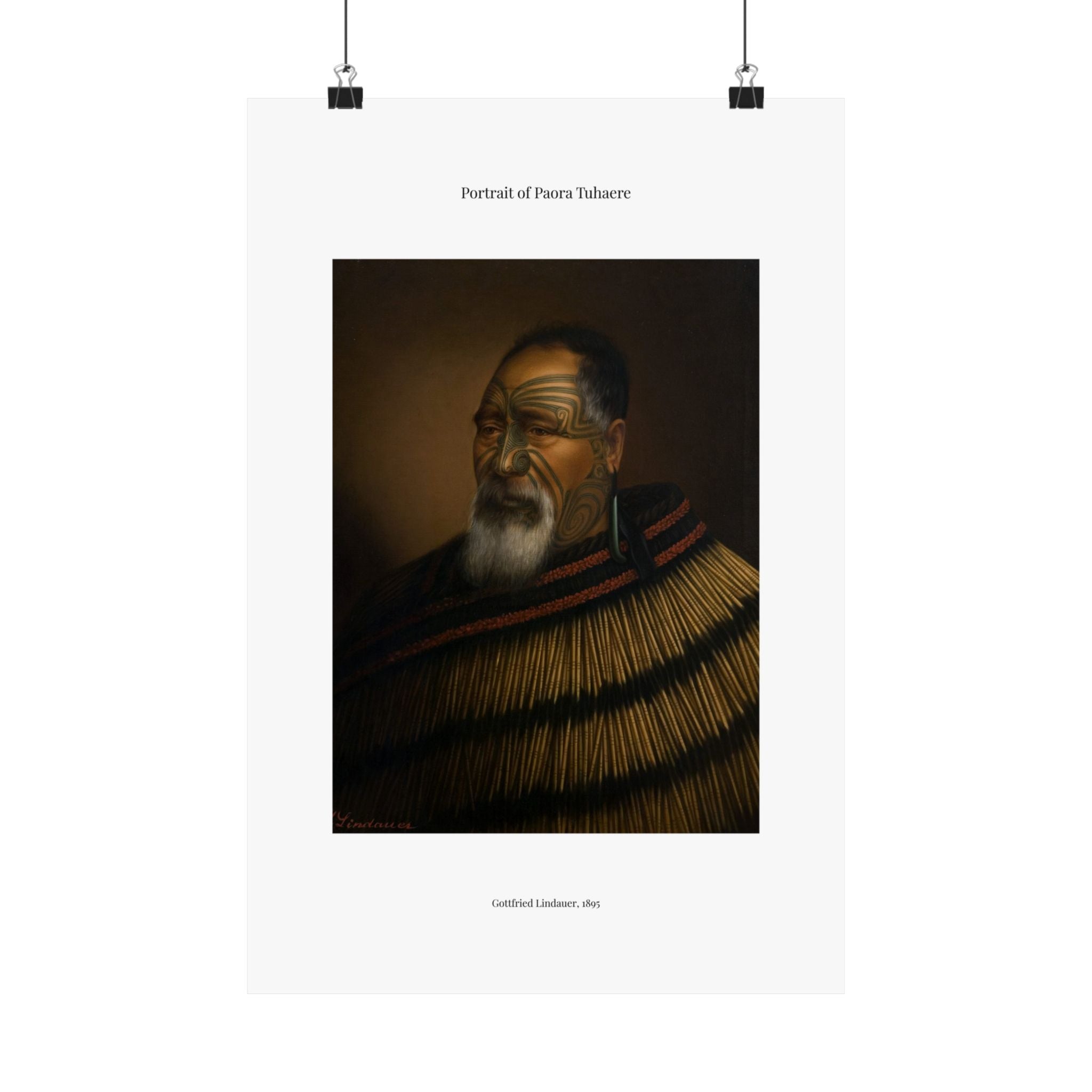 Matte Vertical Poster — Portrait of Paora Tuhaere —  Gottfried Lindauer