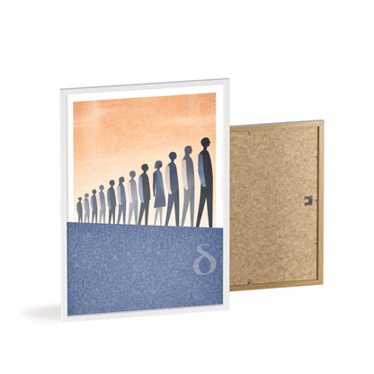 Framed Art Poster — Minimalist Crowd Silhouette Wall Art