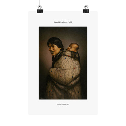 Matte Vertical Poster — Heeni Hirini and Child  —  Gottfried Lindauer
