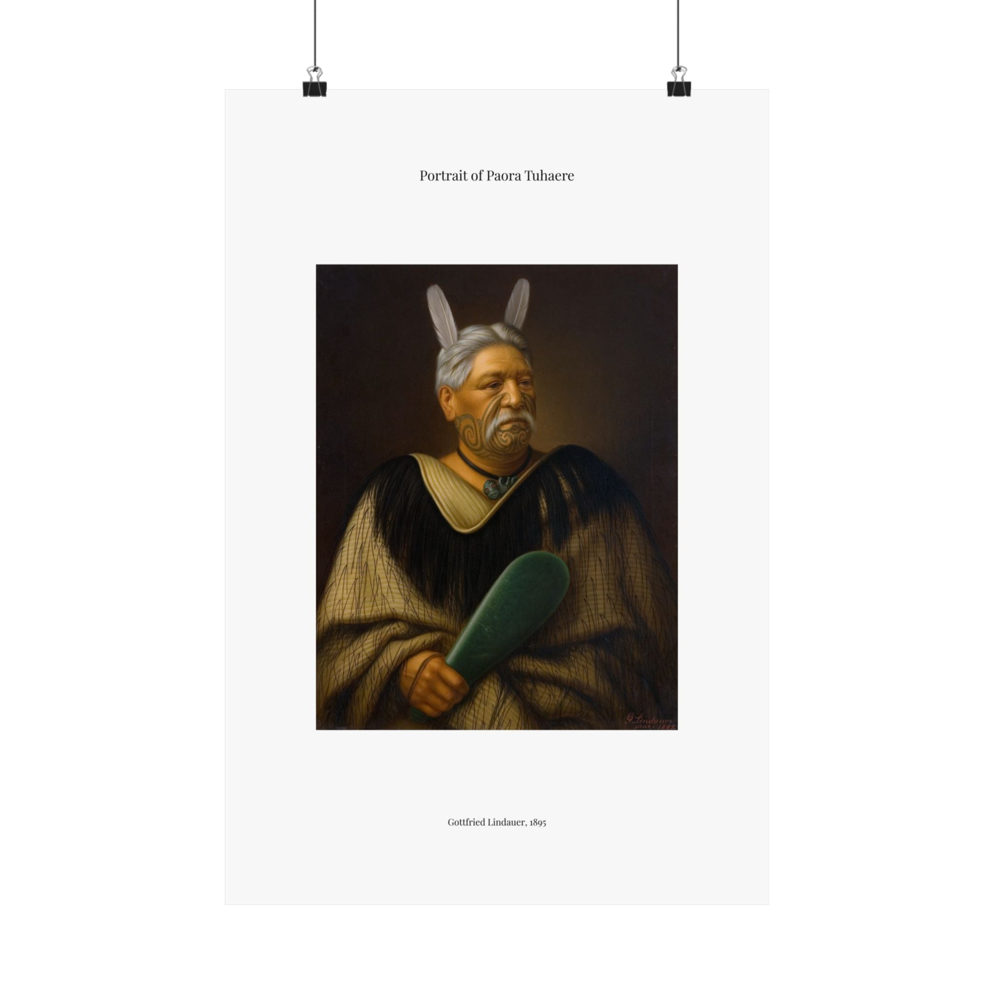 Matte Vertical Poster — Portrait of Paora Tuhaere — Gottfried Lindauer
